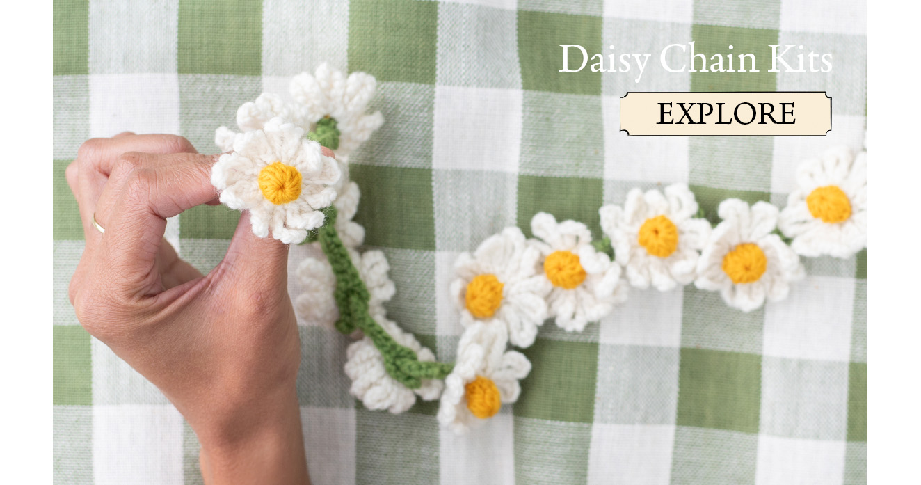Summer 2026 daisy chain headband crochet kit toft